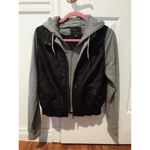NWOT Black and Grey Zip Up Jacket - Picture 1 of 2